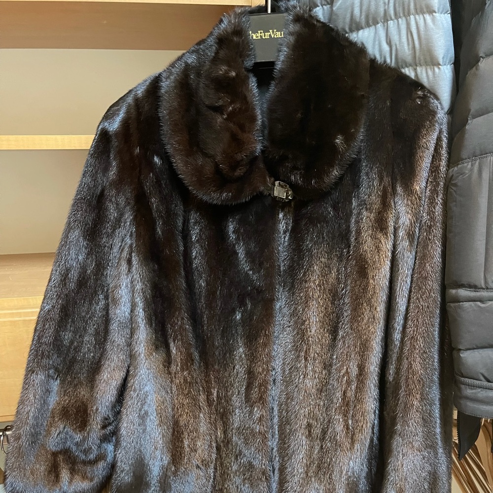 Vintage Style Real Mink Fur Coat